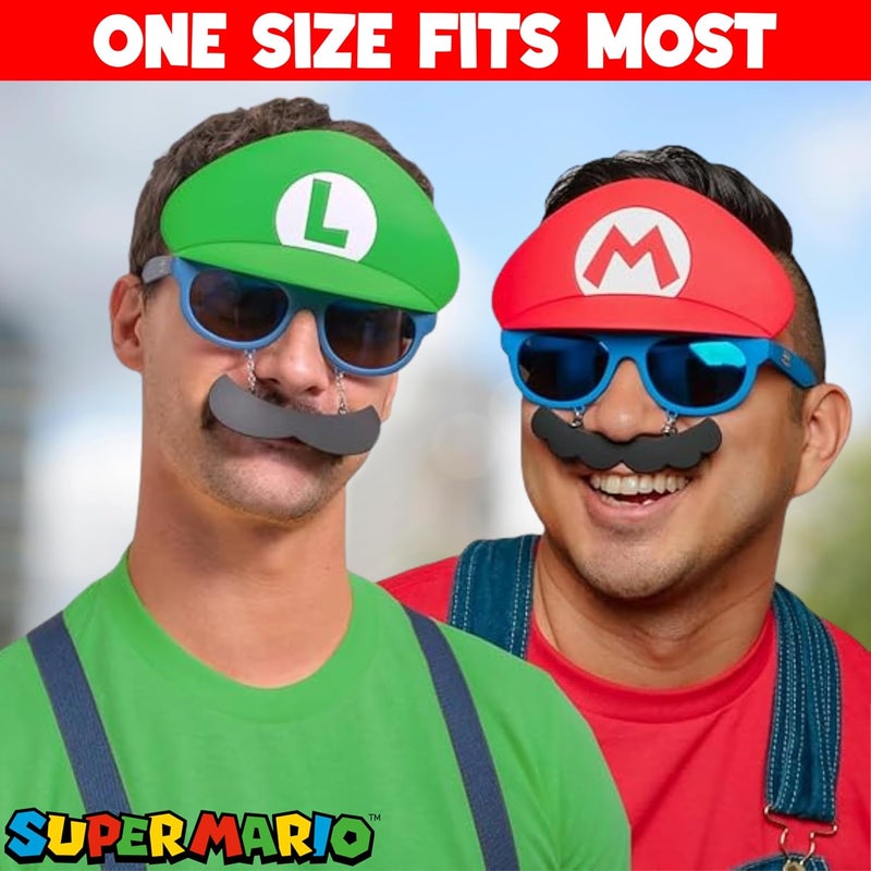 Sun-Staches نظارات شمسية رسمية سوبر ماريو | إكسسوار زي ماريو لويجي بيك بوزر يوشي وواريو أو واه لويجي - Image 4